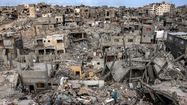 This overview shows destroyed buildings in Khan Younis. Picture: AFP