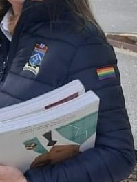 Cheltenham Secondary College introduced a non-compulsory puffer jacket with rainbow flag and Indigenous flag on it. Picture: Facebook