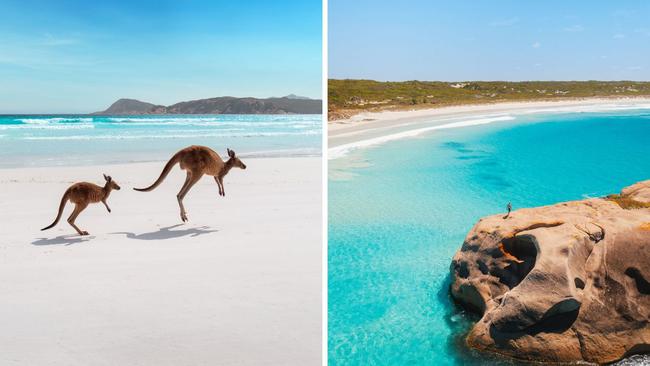 Lucky Bay (left) and Twilight Beach in Esperance, WA.