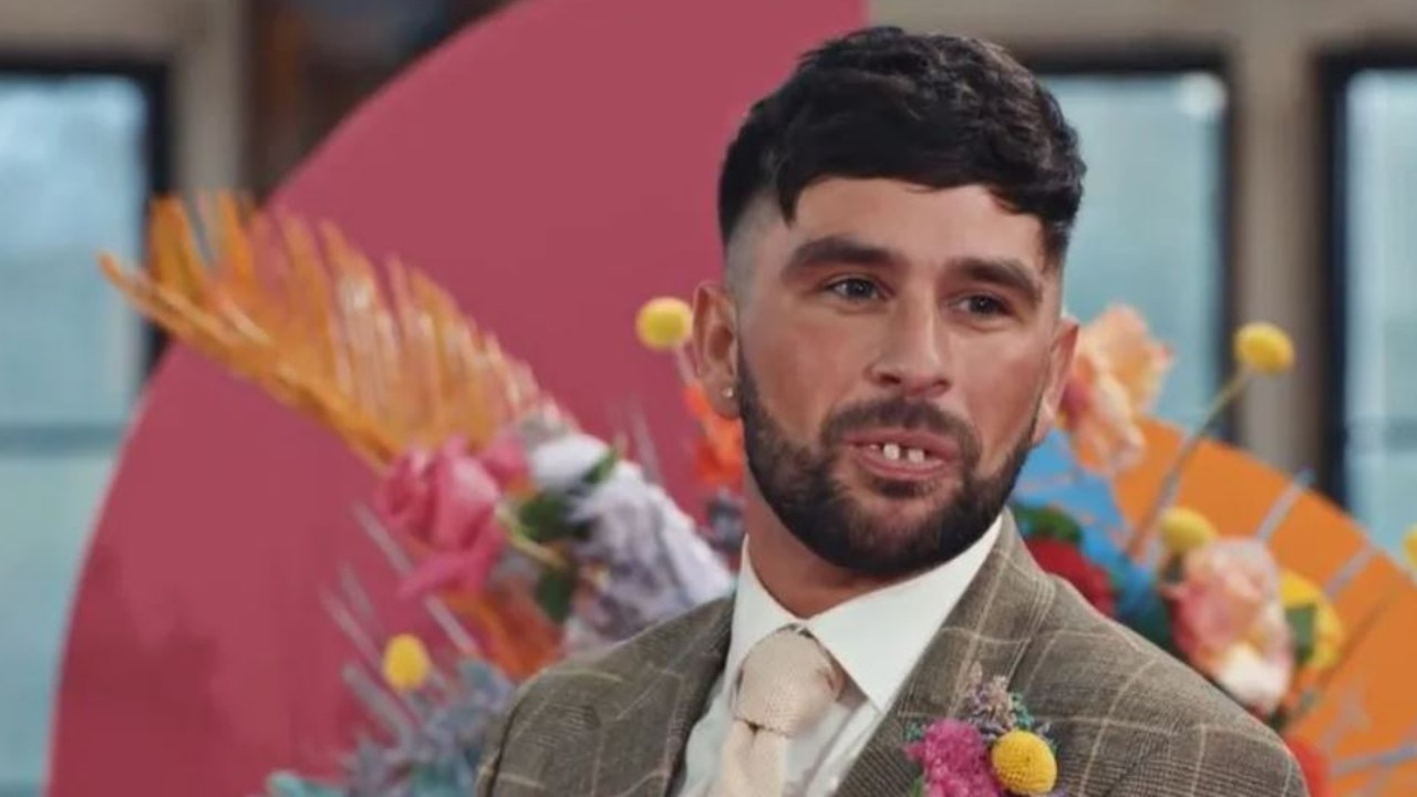 MAFS groom Keiran plays an awkward prank on his new wife involving false teeth. Picture: Channel 4