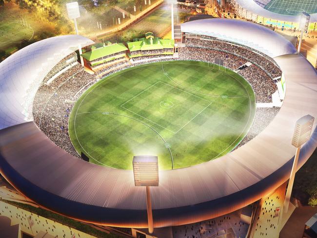 Supplied artist's impression of the proposed $250 million plan is being proposed to transform the out-of-date Allianz stadium into a high-tech, fully roofed entertainment facility to help Sydney’s sports teams shore up their financial futures. A new master plan for the 44,000-seat venue at Moore Park includes upgraded seating, quality food outlets and super-fast wi-fi to dramatically improve fans’ match-day experience.