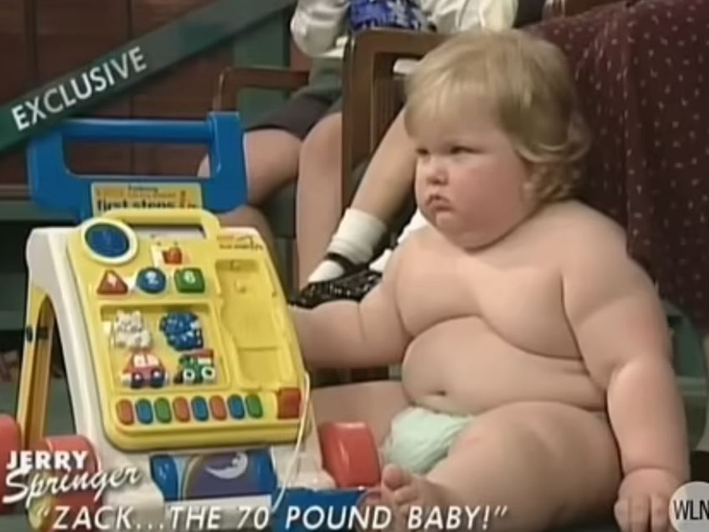 Zach Strenkert became famous as a toddler. Picture: Jerry Springer