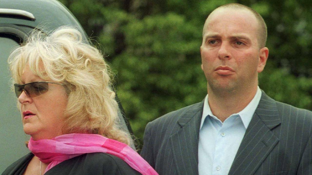 28/02/2002. Judy and Jason Moran outside Coroners Court.