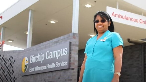 Rainey Daniel, the nurse unit manager for the Birchip Campus of East Wimmera Health Service is one of those featured on a new campaign to attract people to live in the Mallee town.