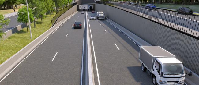 An artist's impression of the completed Warringah Rd underpass. Picture: Transport for NSW