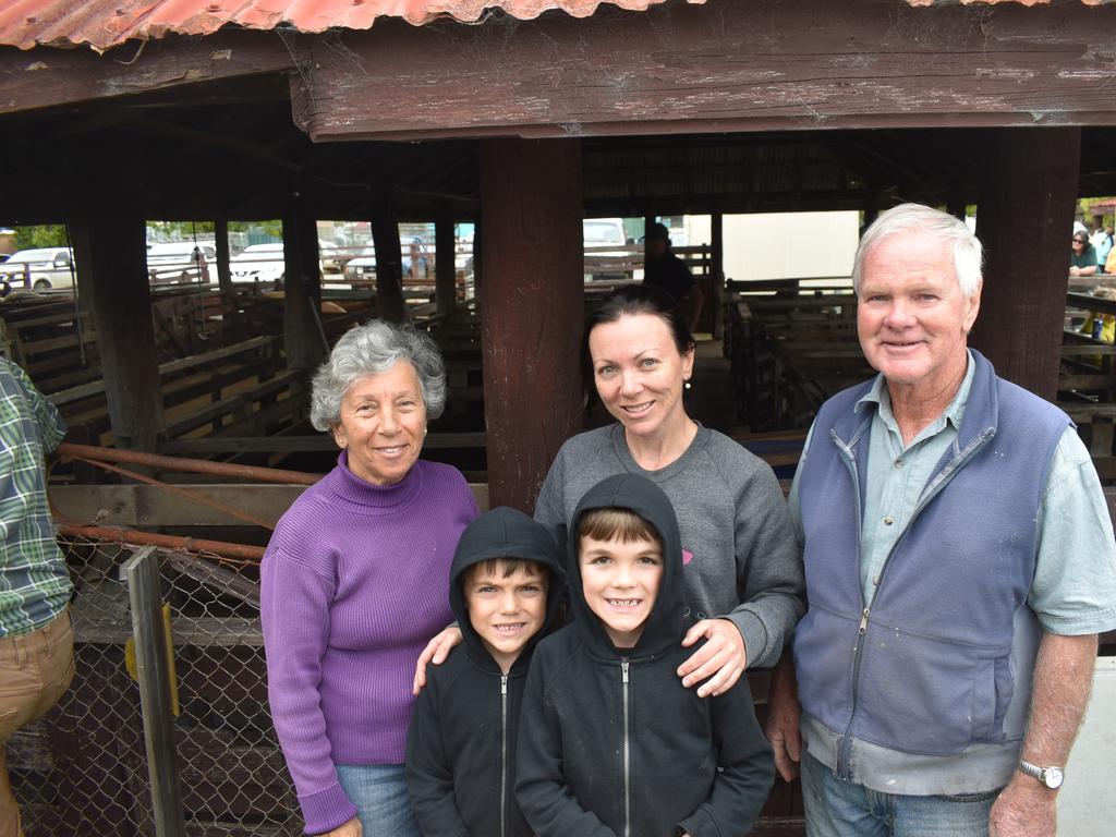 Catherine McGrath, Emma O'Neill, Ian McGrath, with Max and Fred O'Neill from Brisbane (Photo: Michael Hudson/ Warwick Daily News)