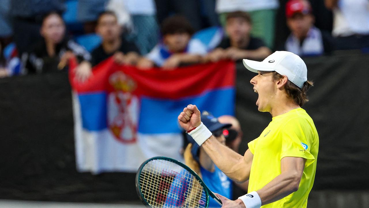 Tennis legend Lleyton Hewitt says Alex de Minaur has the all-round game to break into the top 10. Picture: Colin Murty / AFP