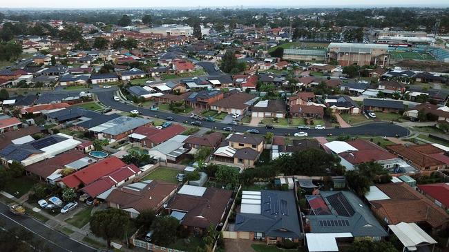 Edensor Park within 800m of the shops that could have maximum heights and density limits increased. Picture: Jonathan Ng