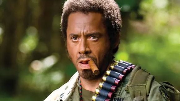 Robert Downey Jr has defended his controversial role in Tropic Thunder in which he went Blackface. Picture: Paramount