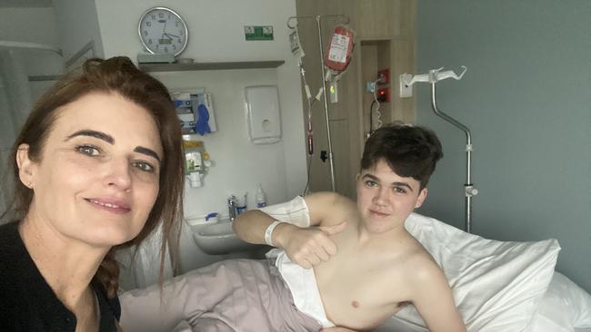 Ali France and her son Henry, who died in February 2024 from leukaemia. Source: X