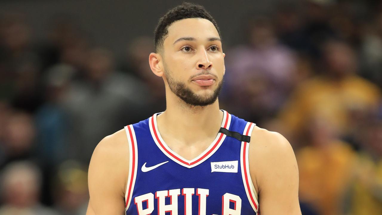 INDIANAPOLIS, INDIANA - JANUARY 13: Ben Simmons #25 of the Philadelphia 76ers watches the action against the Indiana Pacers at Bankers Life Fieldhouse on January 13, 2020 in Indianapolis, Indiana. NOTE TO USER: User expressly acknowledges and agrees that, by downloading and or using this photograph, User is consenting to the terms and conditions of the Getty Images License Agreement. Andy Lyons/Getty Images/AFP == FOR NEWSPAPERS, INTERNET, TELCOS &amp; TELEVISION USE ONLY ==