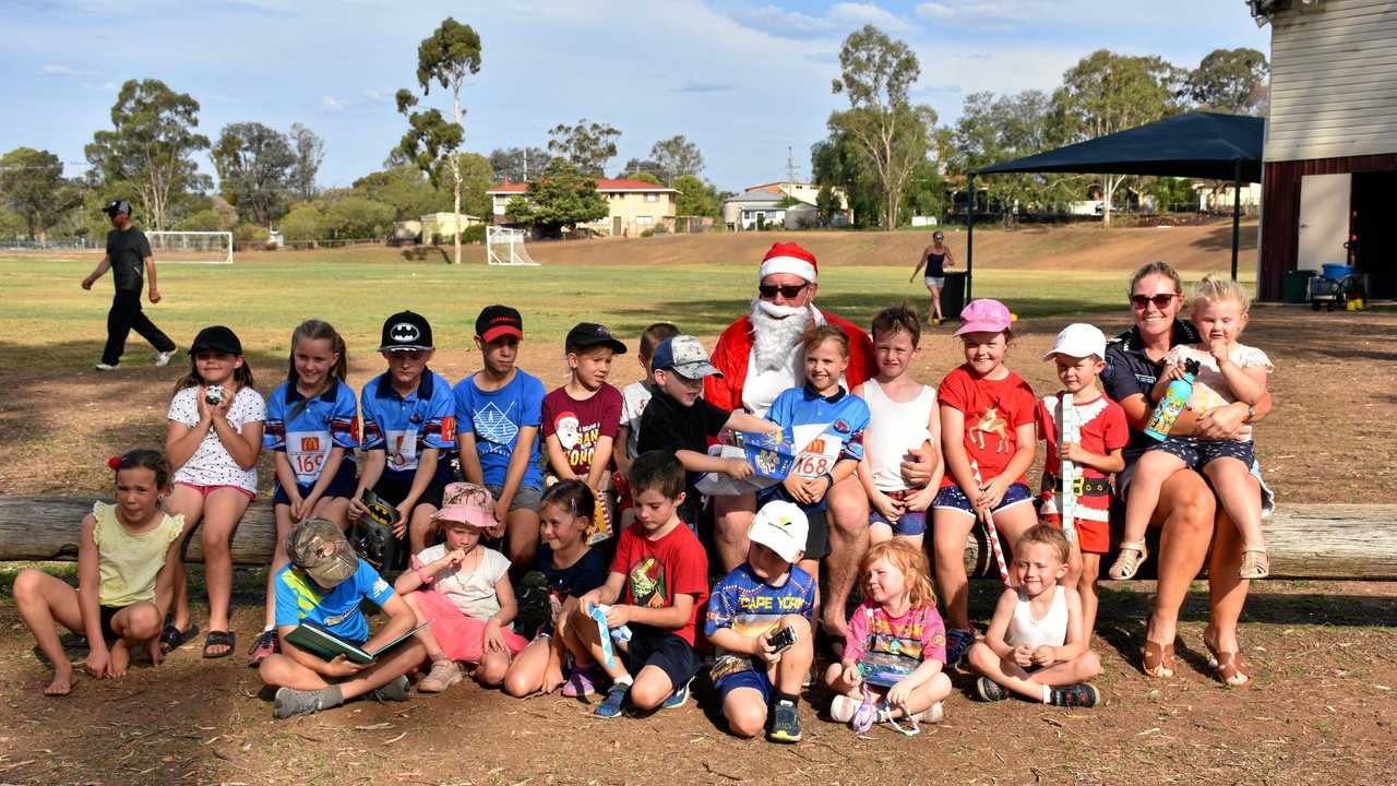 Warwick Little Athletics celebrate Christmas ahead of the break. Picture: Emily Clooney