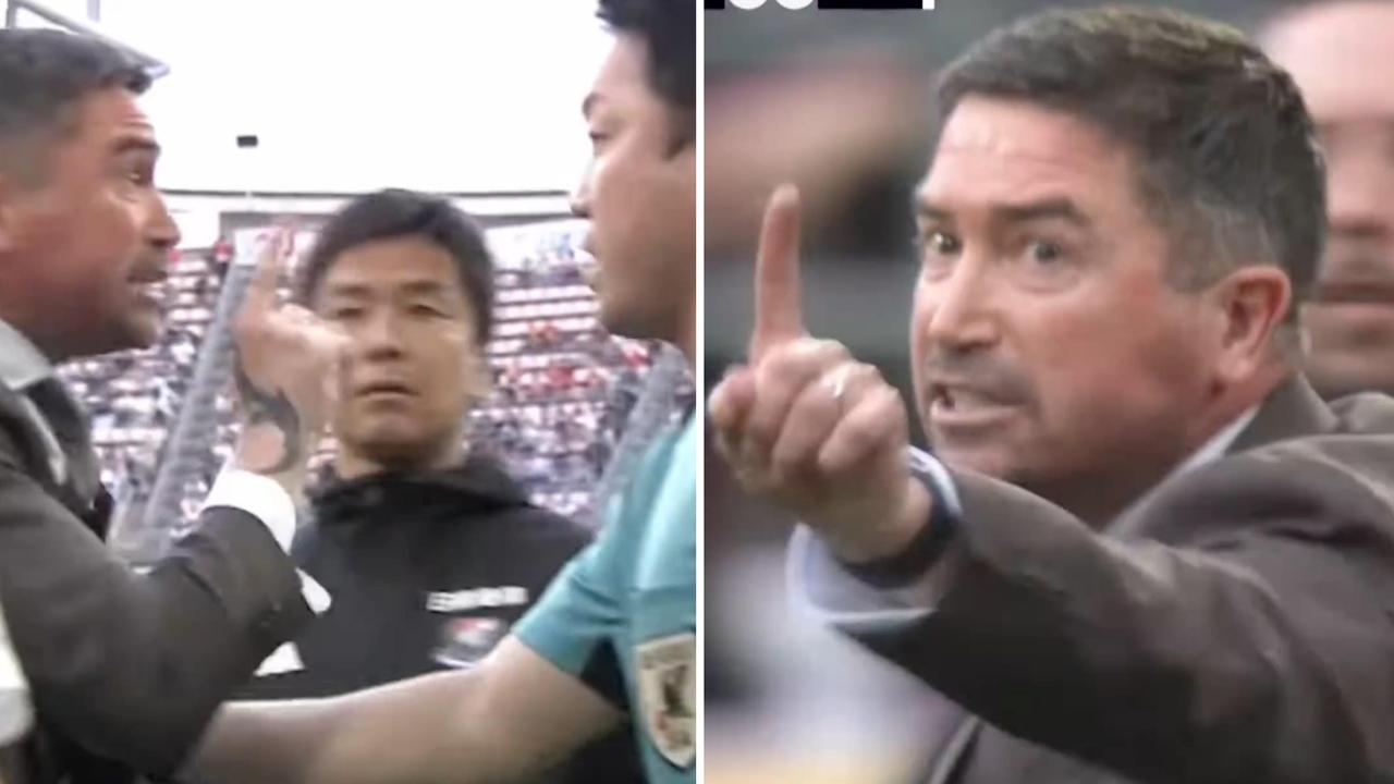 Harry Kewell blew up at the officials in a controversial moment. Credit: Optus Sport.