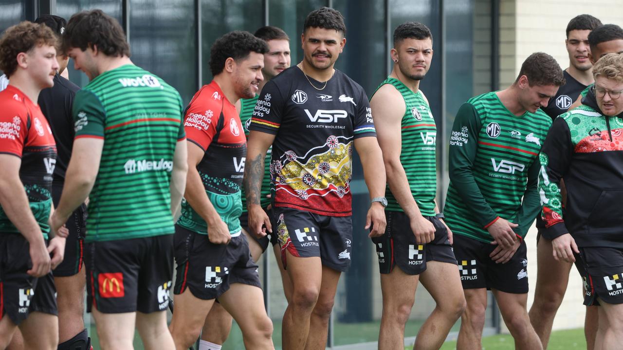 The Daily Telegraph 5.9.2024 Latrell Mitchell. South Sydney RabbitohÃ&#149;s training session ahead of the last game of the year. Picture Rohan Kelly