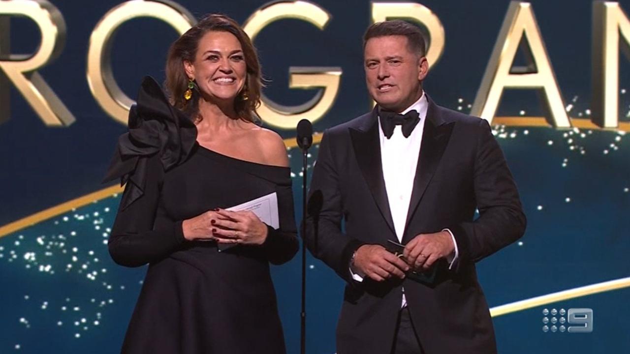 Chrissie Swan Karl Stefanovic 2022 Logies. Picture: Channel 9