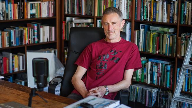 Writer Gideon Haigh at home in Melbourne. Picture: Paul Jeffers