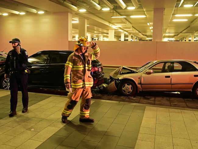 Police and emergency services at Adelaide Airport. Picture: Tom Huntley