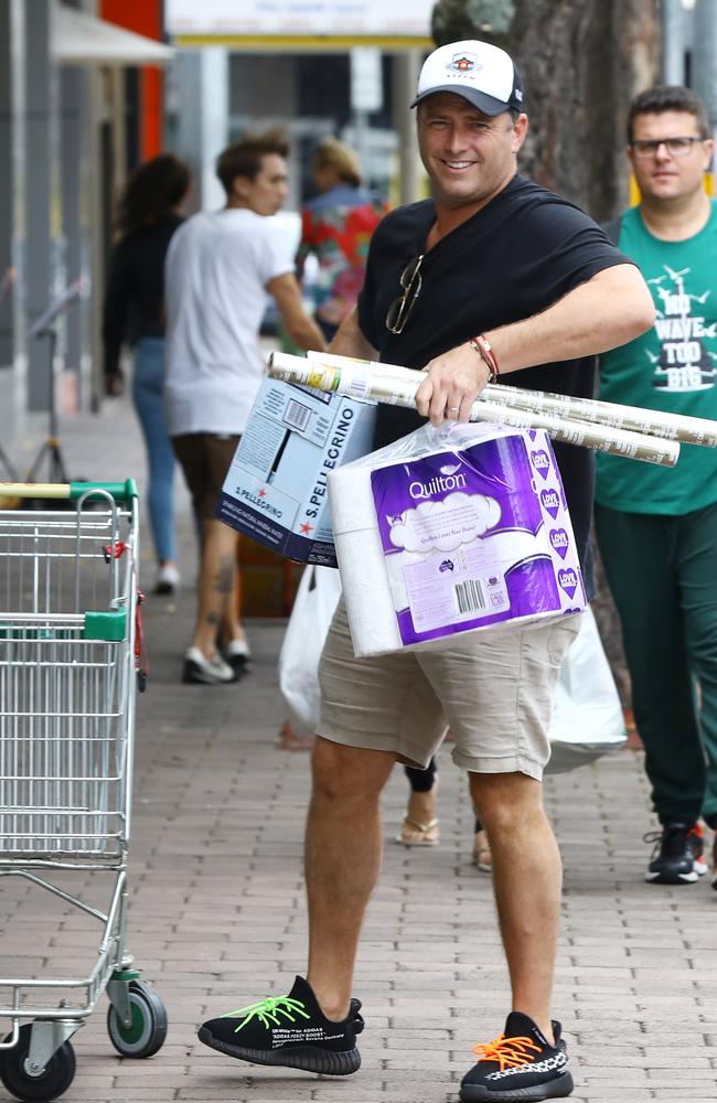 Karl Stefanovic doing some grocery shopping only a day after arriving back home from his honeymoon. Picture: Matrix