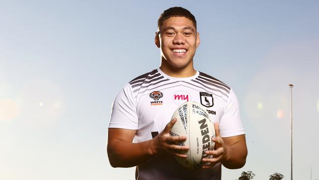 Kit Laulilii in his Magpies kit during the 2022 Harold Matts season. Picture: Richard Dobson