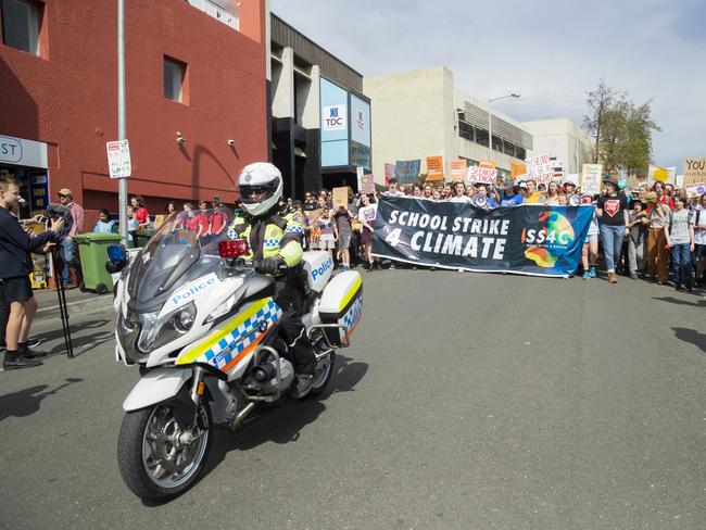 Climate strike rally in Hobart. Picture: RICHARD JUPE
