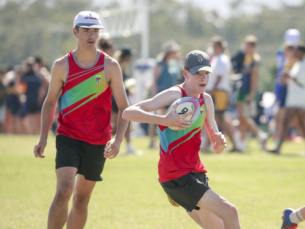 Sophia College V Parklands Christian College at the 2024 Gold Coast Titans All Schools Touch Football Picture: Glenn Campbell