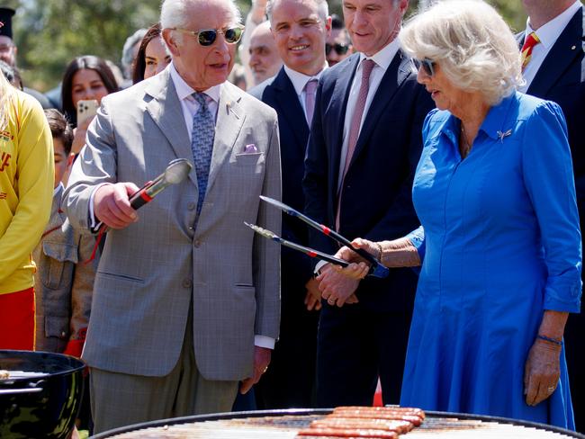 SYDNEY, AUSTRALIA - NewsWire Photos OCTOBER 22, 2024: King Charles III and Queen Camilla attend the NSW PremierÃs Community BBQ at Parramatta Park on the final day of their Australian tour. Picture: NewsWire / Nikki Short