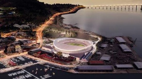 A concept image of the proposed Hobart stadium at Mac Point. Picture: Supplied by the AFL