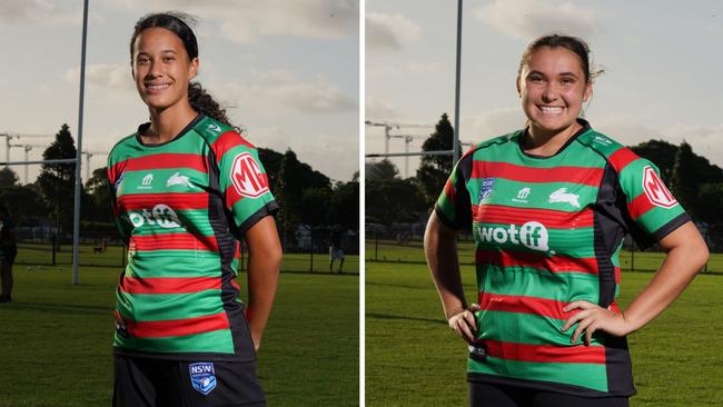 (L-R) Kiara McGregor and Hannah Kalland are another two Rabbitohs to keep an eye on. Pictures: South Sydney Rabbitohs