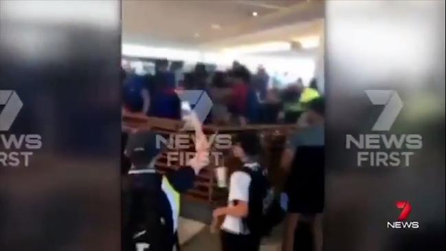 Wild brawl in Penrith Plaza food court