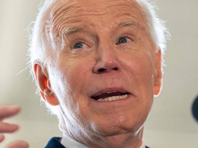 Former US President Joe Biden speaks during a farewell ceremony at Joint Base Andrews, Maryland, on January 20, 2025, following Donald Trump's inauguration. (Photo by Allison ROBBERT / AFP)