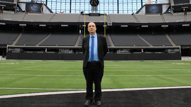 ARL Commission chair Peter V'landys  recently visited Allegiant Stadium in Las Vegas as part of their preparation to bring the NRL to the United States next year. Credit: Supplied.