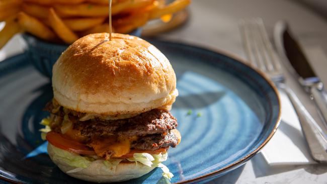 Smash burger and chips at Marina Cafe in Derwent Park. Picture: Linda Higginson