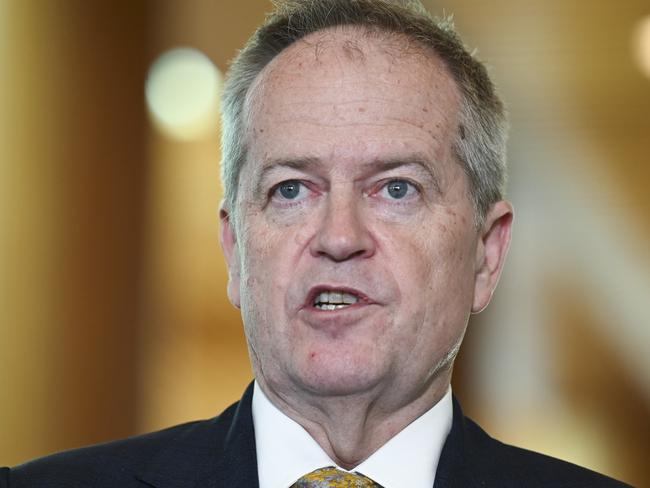 CANBERRA, Australia - NewsWire Photos - August 21, 2024: NDIS and Government Services Minister Bill Shorten holds a press conference at Parliament House in Canberra: NewsWire / Martin Ollman