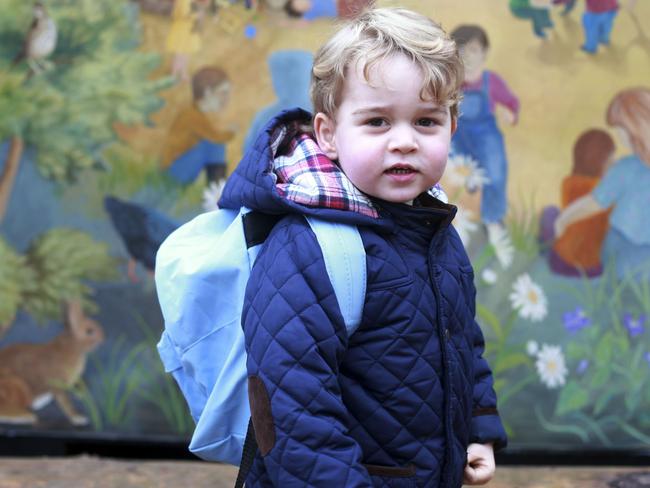 His royal cuteness ... Prince George arrives for his first day of preschool. Picture: AFP/HRH Duchess of Cambridge