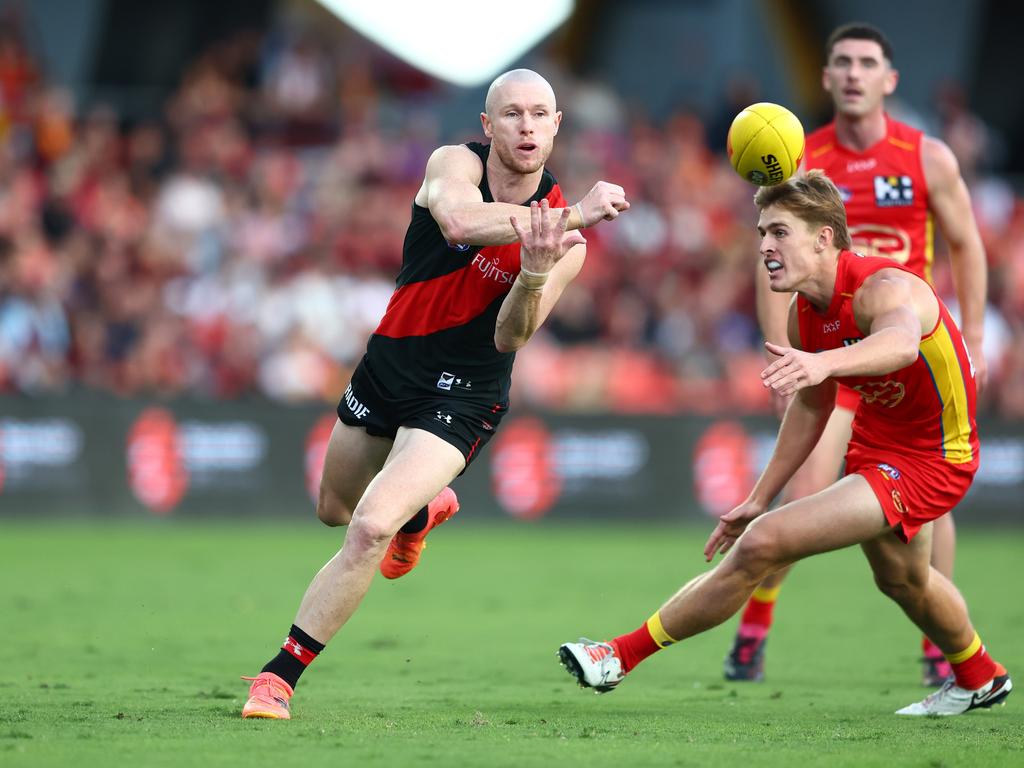 Nick Hind was called for a free kick for insufficient intent against Gold Coast. Picture: Chris Hyde/Getty Images.