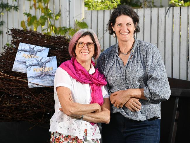 Author Belinda Walker and illustrator Jo Stacey with their book, 'Monsoon, A one in a hundred year flood'. Picture: Shae Beplate.