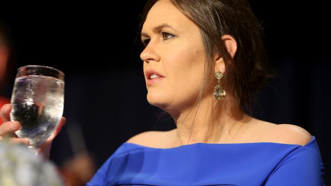 Ms Sanders at the White House Correspondents’ Dinner back in 2018. Picture: Tasos Katopodis/Getty Images