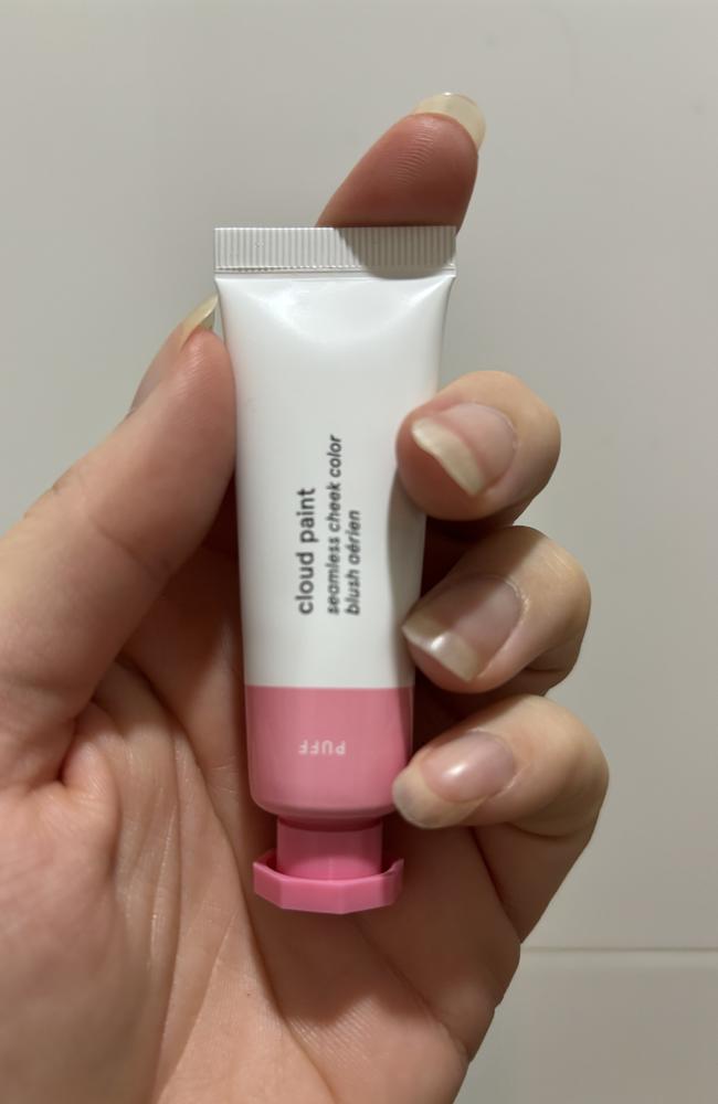 Cult beauty brand Glossier launched in Australia this year – its ‘Cloud Paint Gel Cream Blush’ is my personal fave. Picture: news.com.au