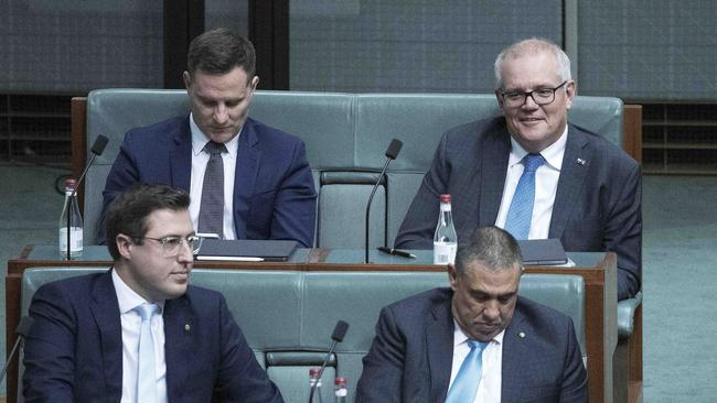 Former Prime Minister Scott Morrison was sworn is as second health minister and second finance minister in 2020. He is pictured here during Question Time in early August. Picture: Gary Ramage