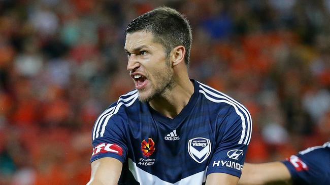 Recently-retired Melbourne Victory star Mathieu Delpierre earned a start in the team. Picture: Peter Wallis
