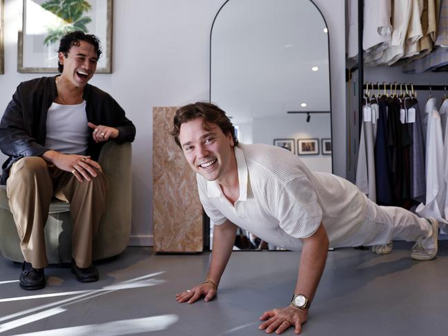 Lukas and Liam are taking part in The Push-Up Challenge. Picture: Sam Ruttyn