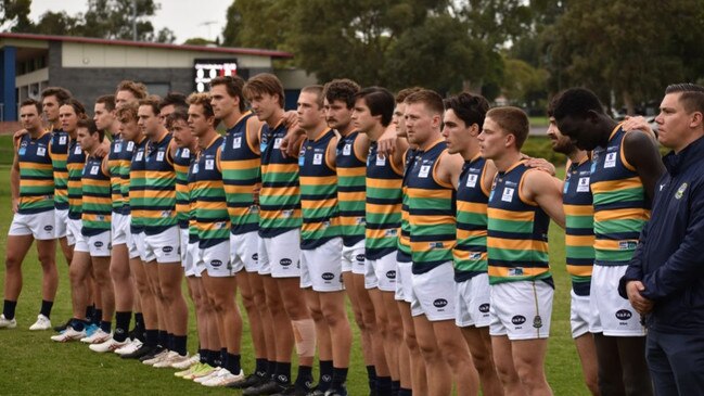 Mitch Wallis alongside St Kevin's teammates. Picture: Supplied.