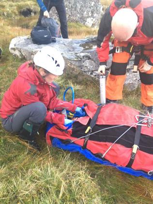 She needed to be flown off the mountain. Picture: Deadline News