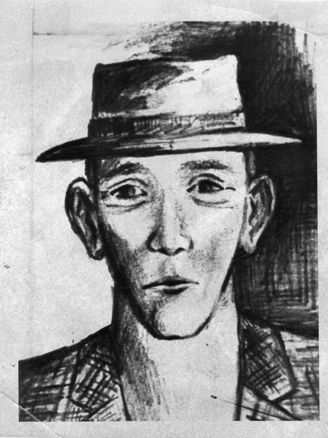 A police sketch of the suspect in the abduction of Joanne Ratcliffe and Kirste Gordon.