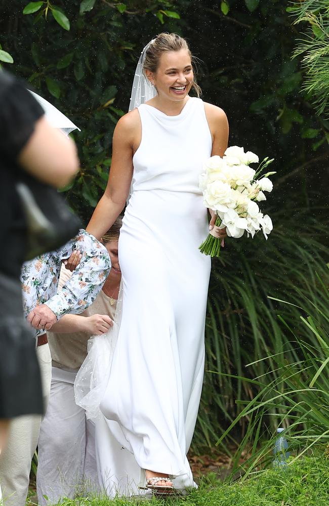 Tahlia stunned in an elegant white gown. Picture: Matrix Media Group