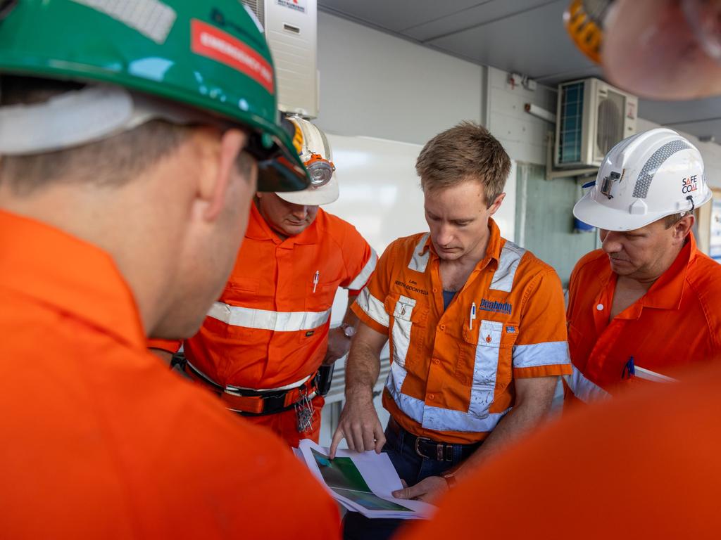 QMRS crews preparing and deploying underground as part of the requirements before the Peabody crews entered Zone B. Pictures: Supplied by Peabody