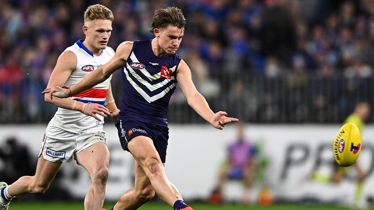 Caleb Serong was huge for the Dockers against the Bulldogs.