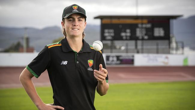 Jesse Willmott has been named in a 12-man squad for Tasmania’s second XI clash against Queensland in Brisbane this week. It will be the 18 year-old’s second time in the squad. Picture: Chris Kidd