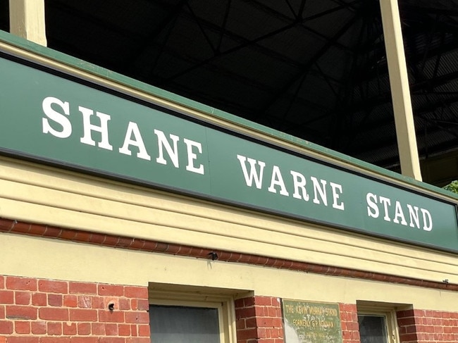 The new Shane Warne stand at the Junction Oval in Melbourne