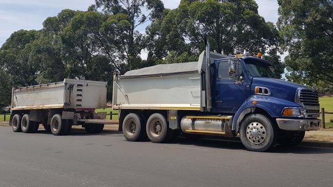 One of the trucks which was illegally parked in Bankstown.